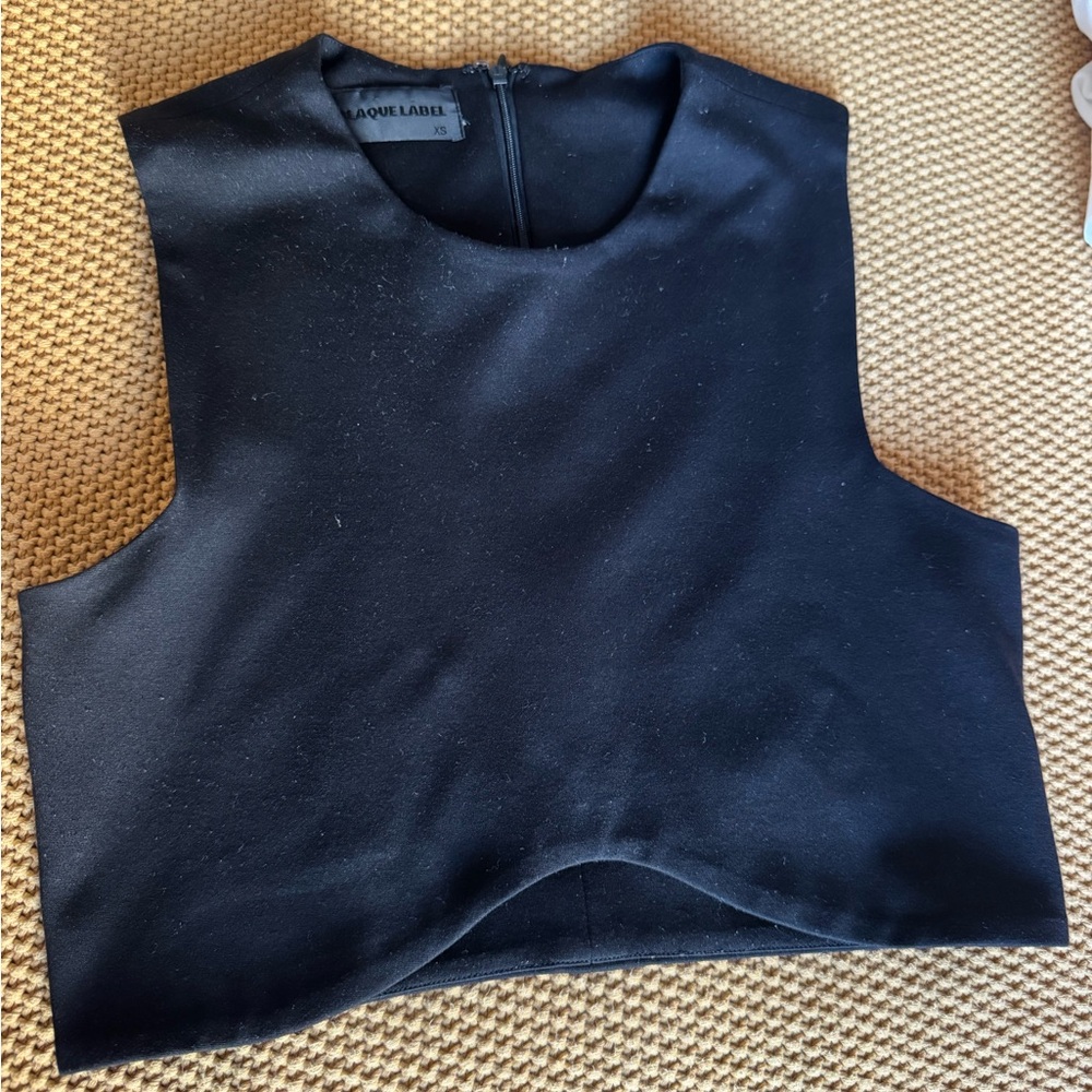Black Sleeveless Crop Top, Blaque Label